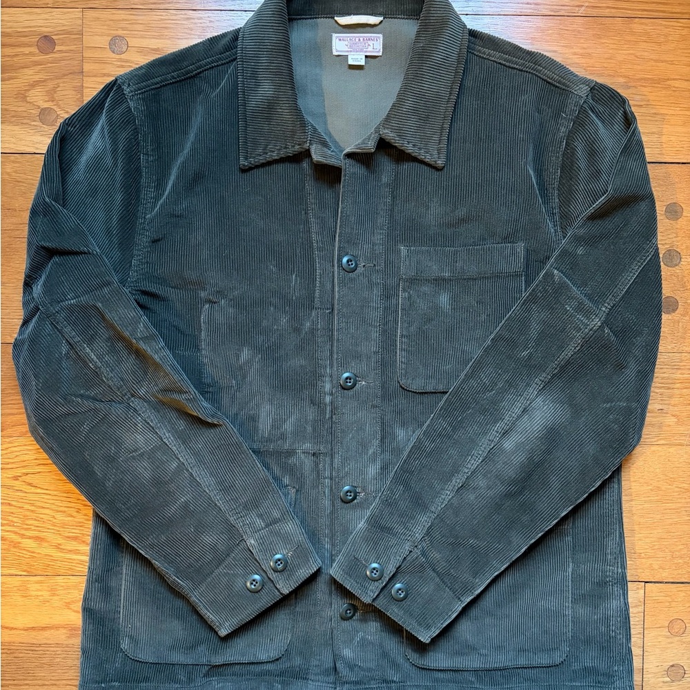 Wallace & Barnes men’s corduroy chore coat large green